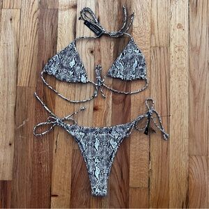 Ark Snake Triangle & Tie Side Swimwear Size S